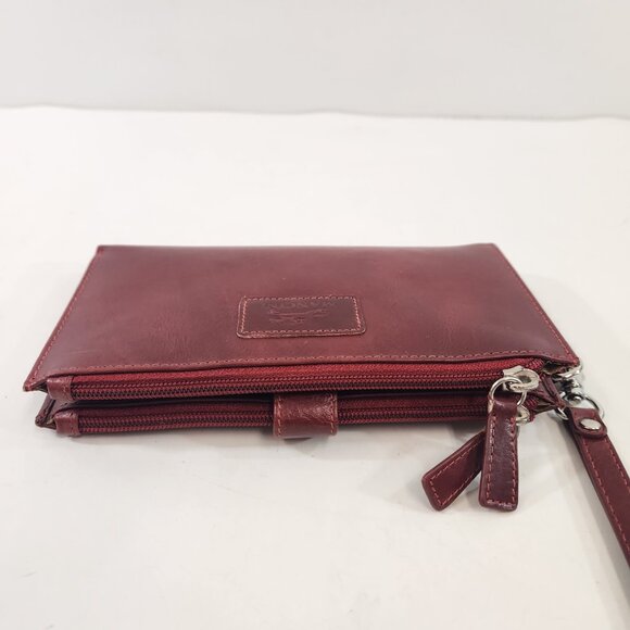 Mancini Casablanca Red Leather RFID Wallet NEW w/ Box - Picture 5 of 15